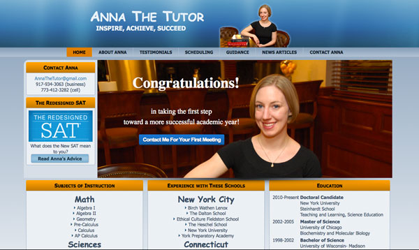 AnnaTheTutor - Anna the Tutor front page